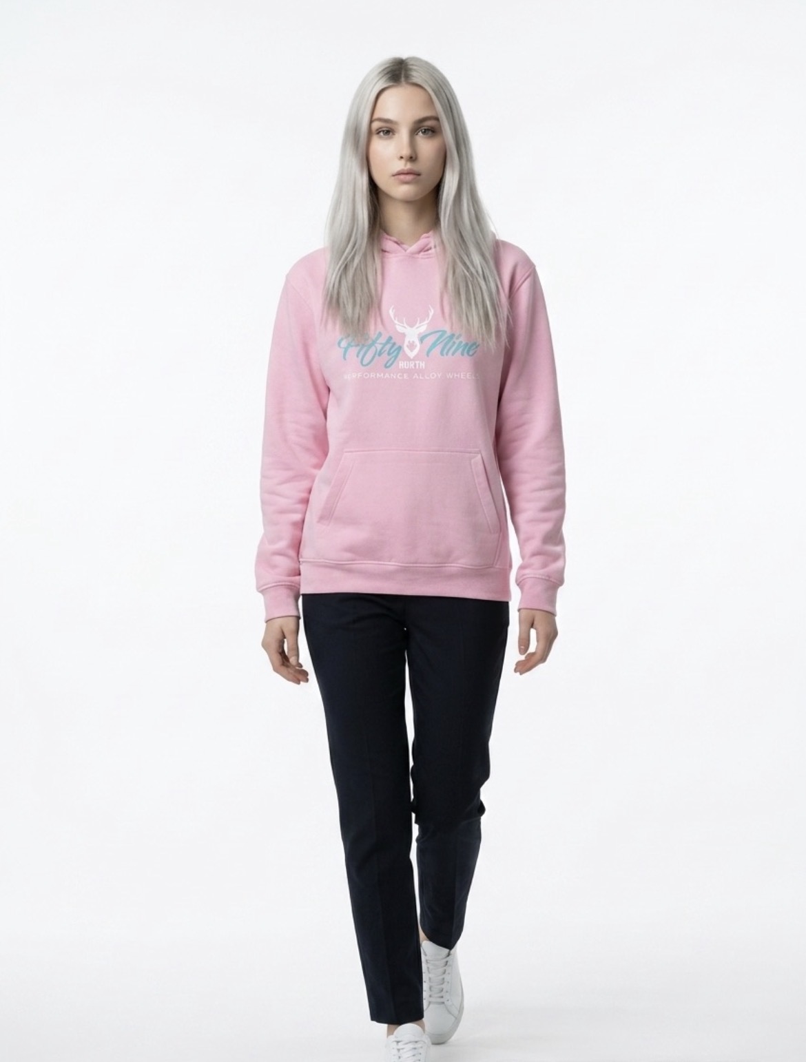 59°North Wheels Hoodie light pink