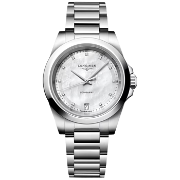 L3.460.4.87.6 Longines Conquest Quartz 2026, pärlemor med diamant index 34