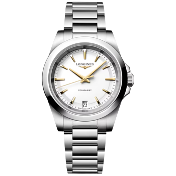 L3.460.4.12.6 Longines Conquest Quartz 2026, silver med guld index 34