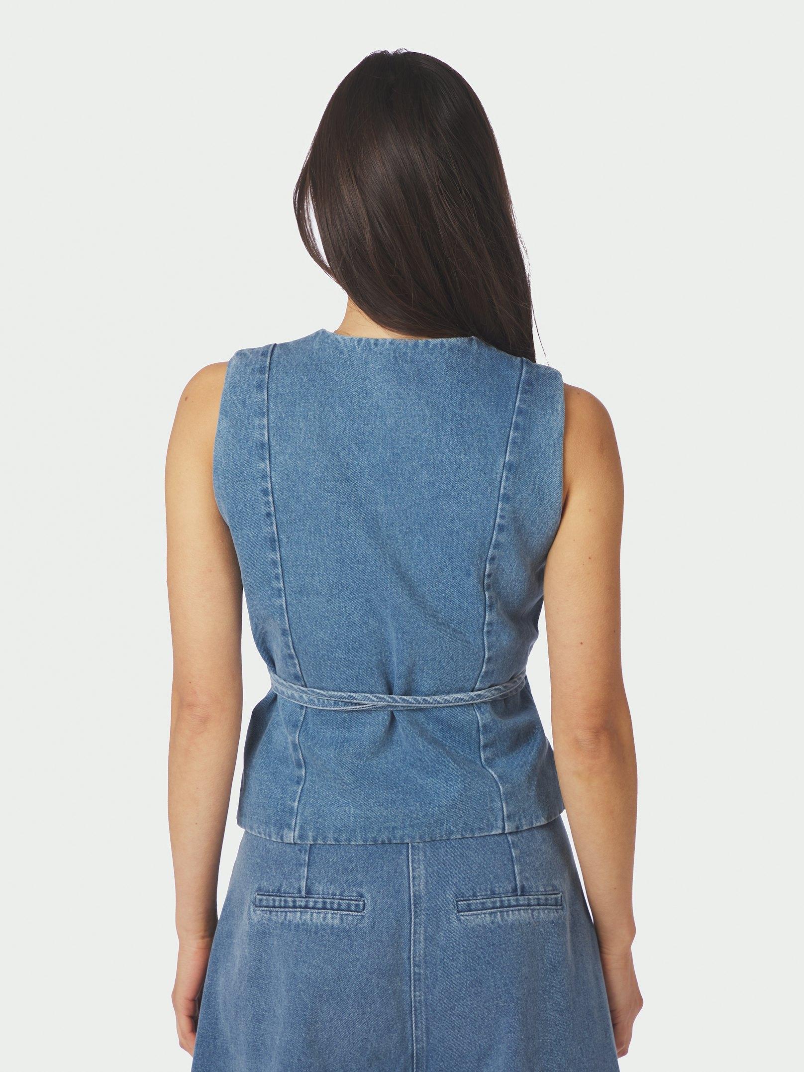 Samara Denim Waistcoat Blue - 4