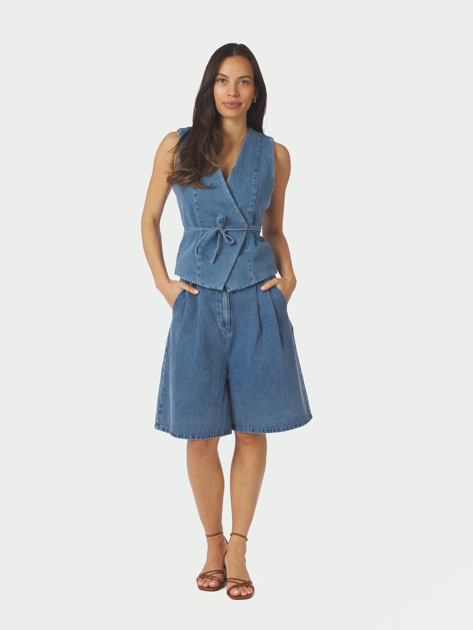 Samara Denim Waistcoat Blue - 5