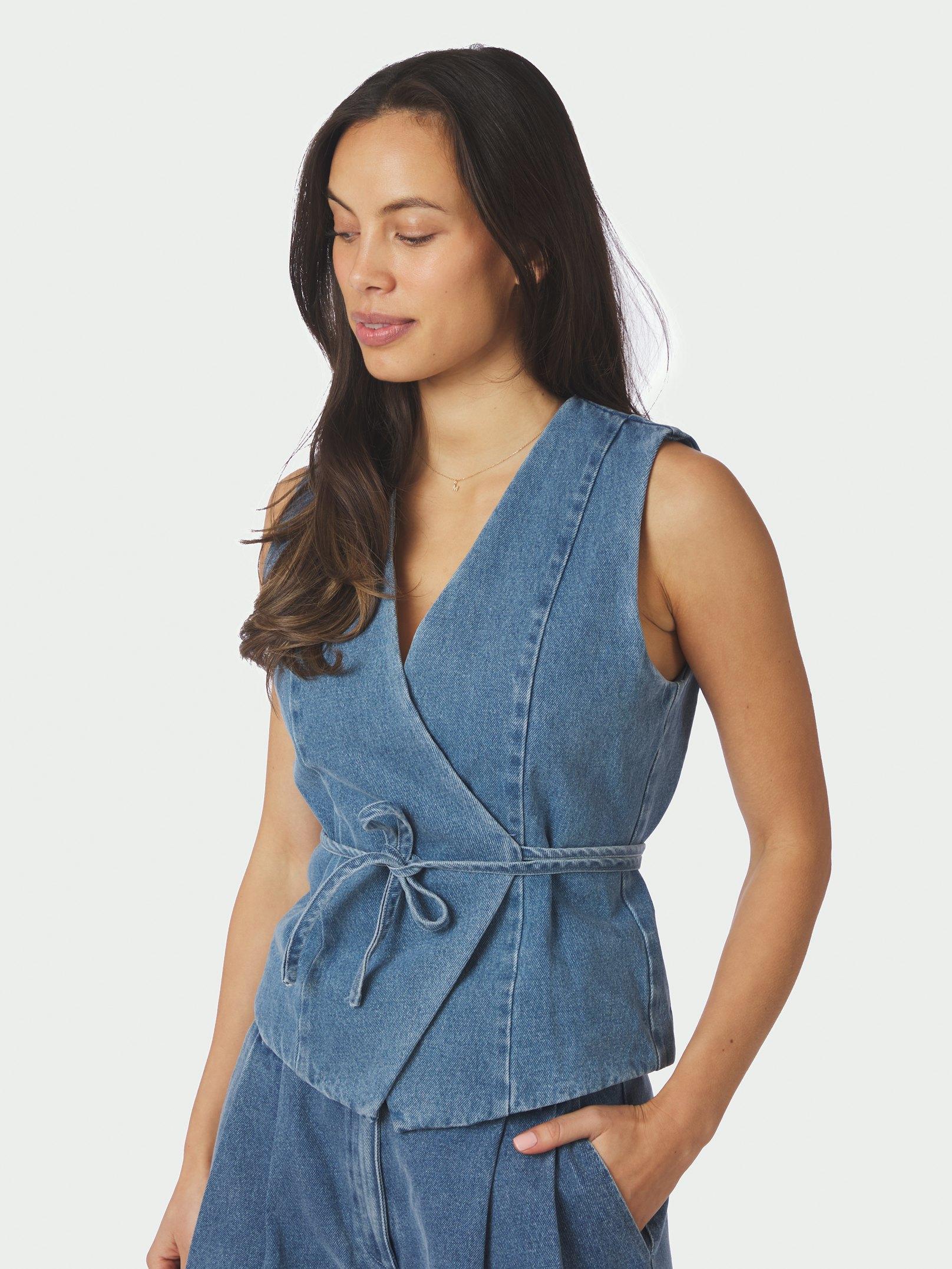 Samara Denim Waistcoat Blue - 3