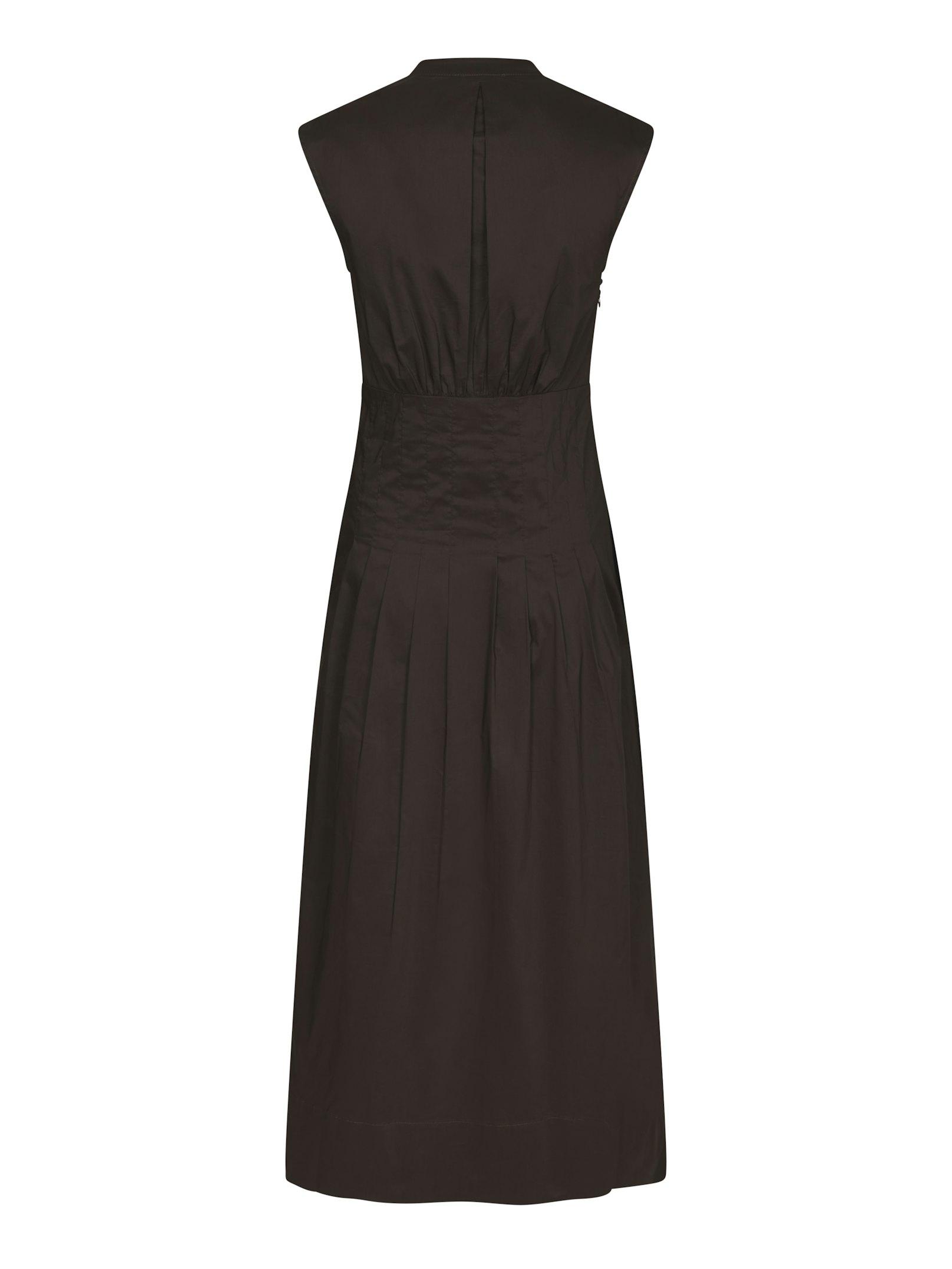 Irena Poplin Dress Chocolate Brown - 2