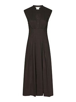Irena Poplin Dress Chocolate Brown