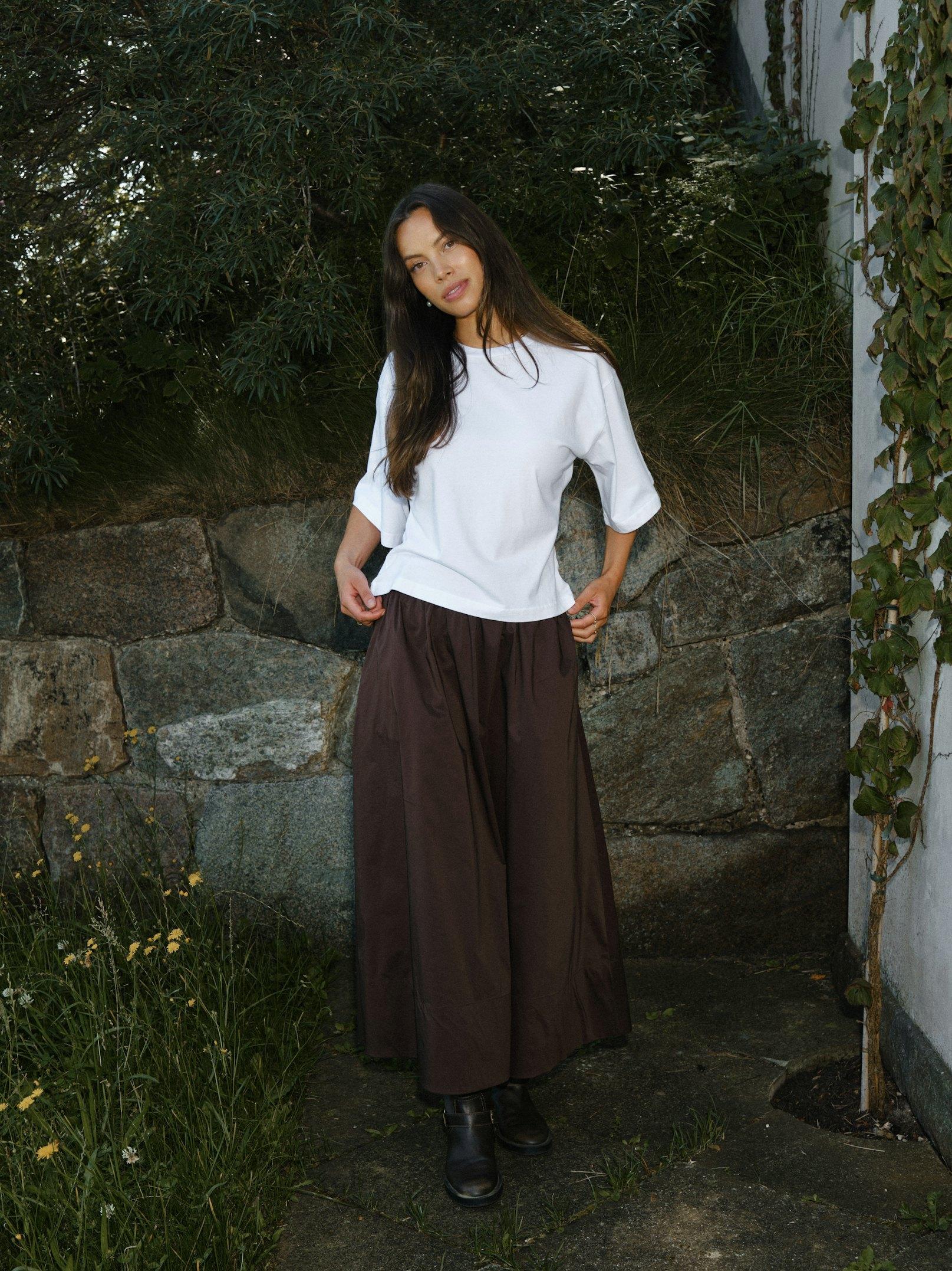 Yara Poplin Skirt Chocolate Brown - 8