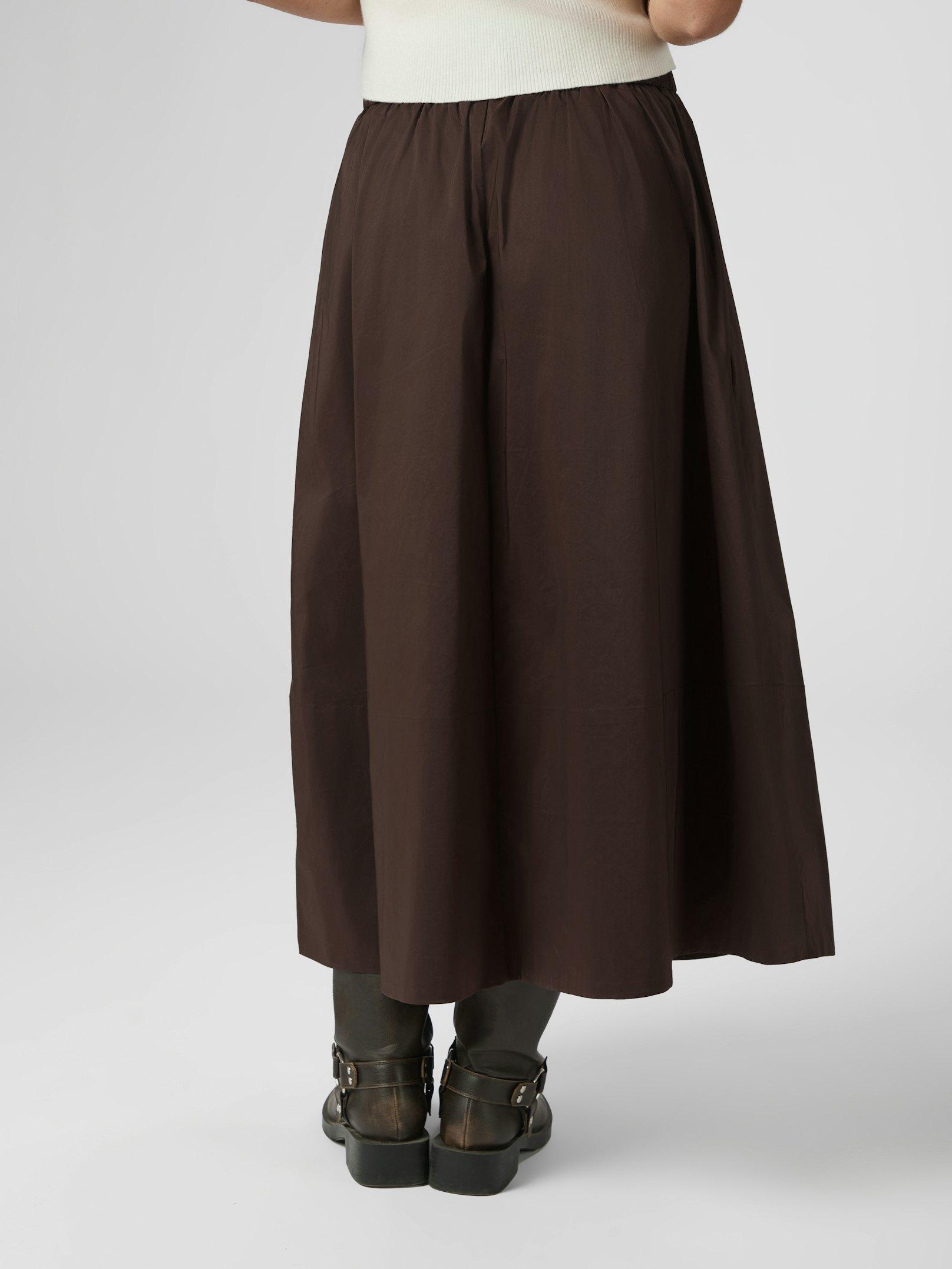 Yara Poplin Skirt Chocolate Brown - 4