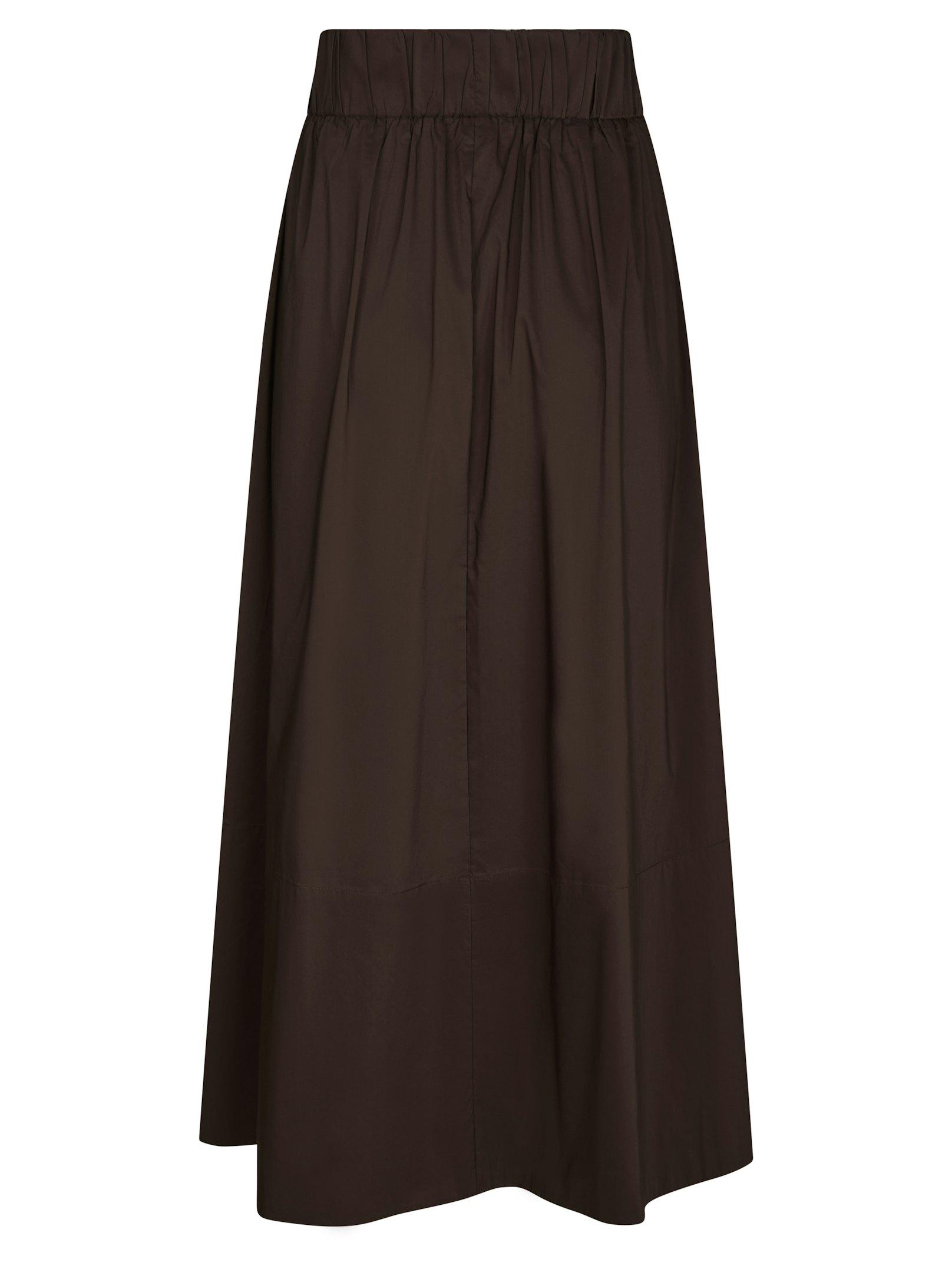 Yara Poplin Skirt Chocolate Brown - 2