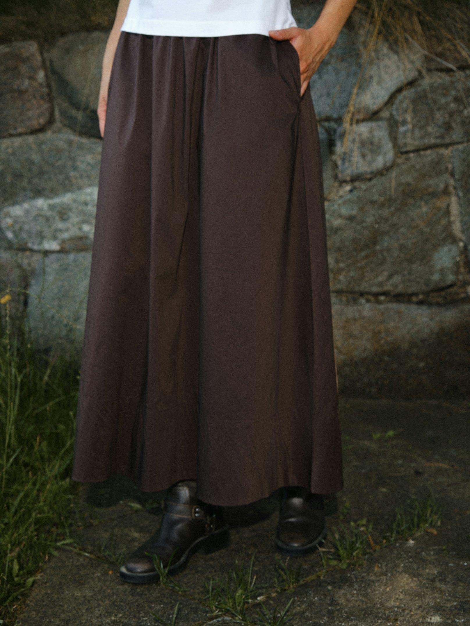 Yara Poplin Skirt Chocolate Brown - 7