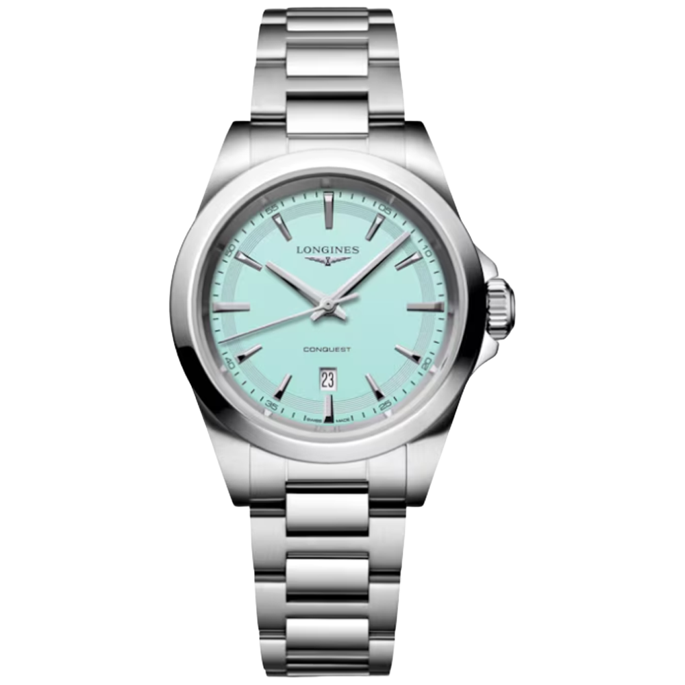 L3.350.4.92.6 Longines Conquest Quartz 2026, mintblå 30