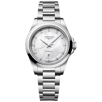 L3.350.4.87.6 Longines Conquest Quartz 2026, pärlemor med diamant index 30