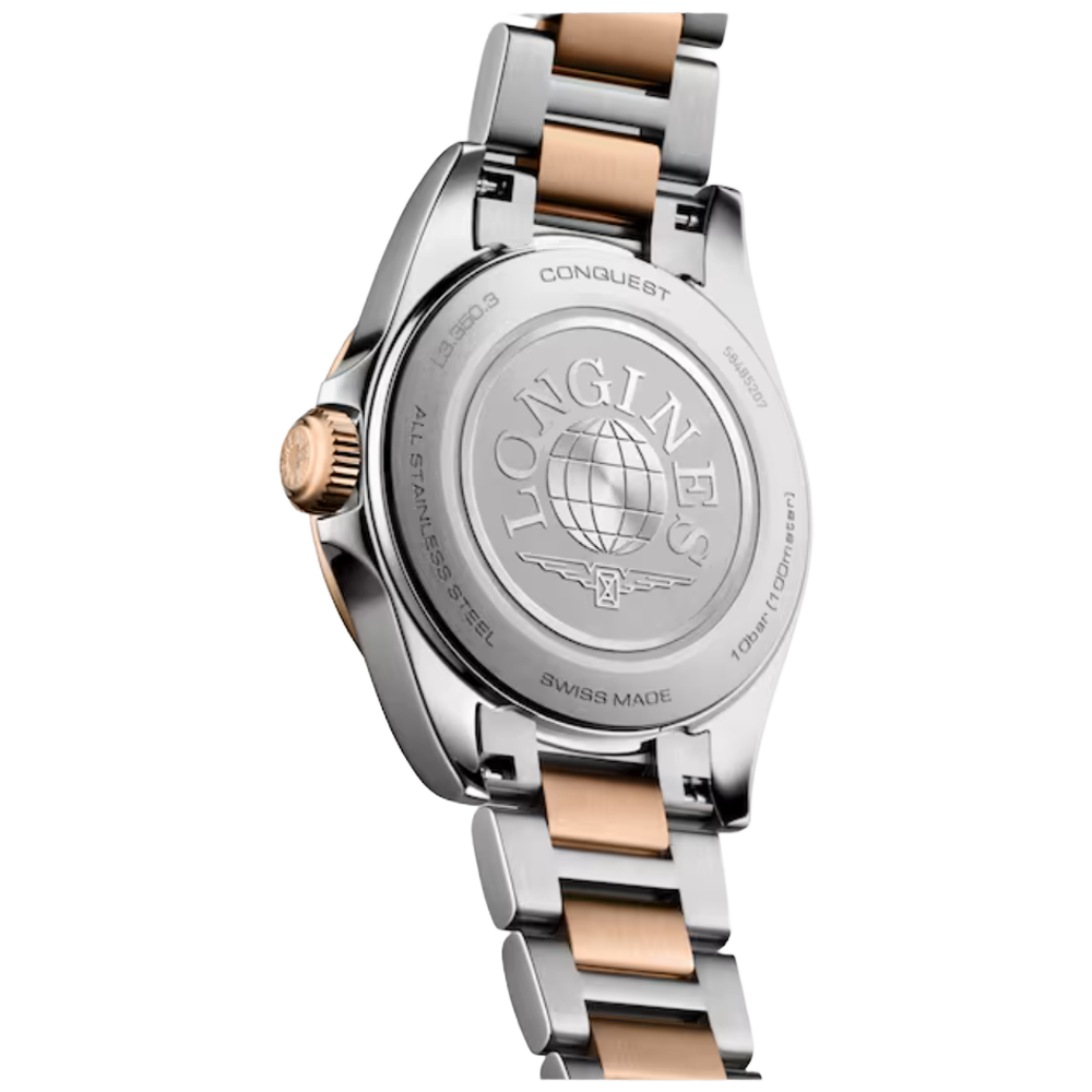 L3.350.3.18.7 Longines Conquest Quartz 2026, stål och  roséguld 30 bakida