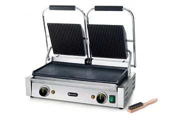 Kontaktgrill dubbel 1/2 slät, 1/2 ribbad