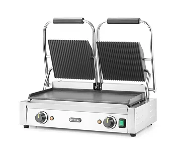 Kontaktgrill dubbel 1/2 slät, 1/2 ribbad