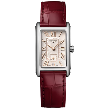 Longines DolceVita romerska siffror och rött alligatorband 23,30 X 37,00