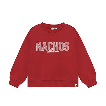 Oversized Sweater Artwork Rythmic Red