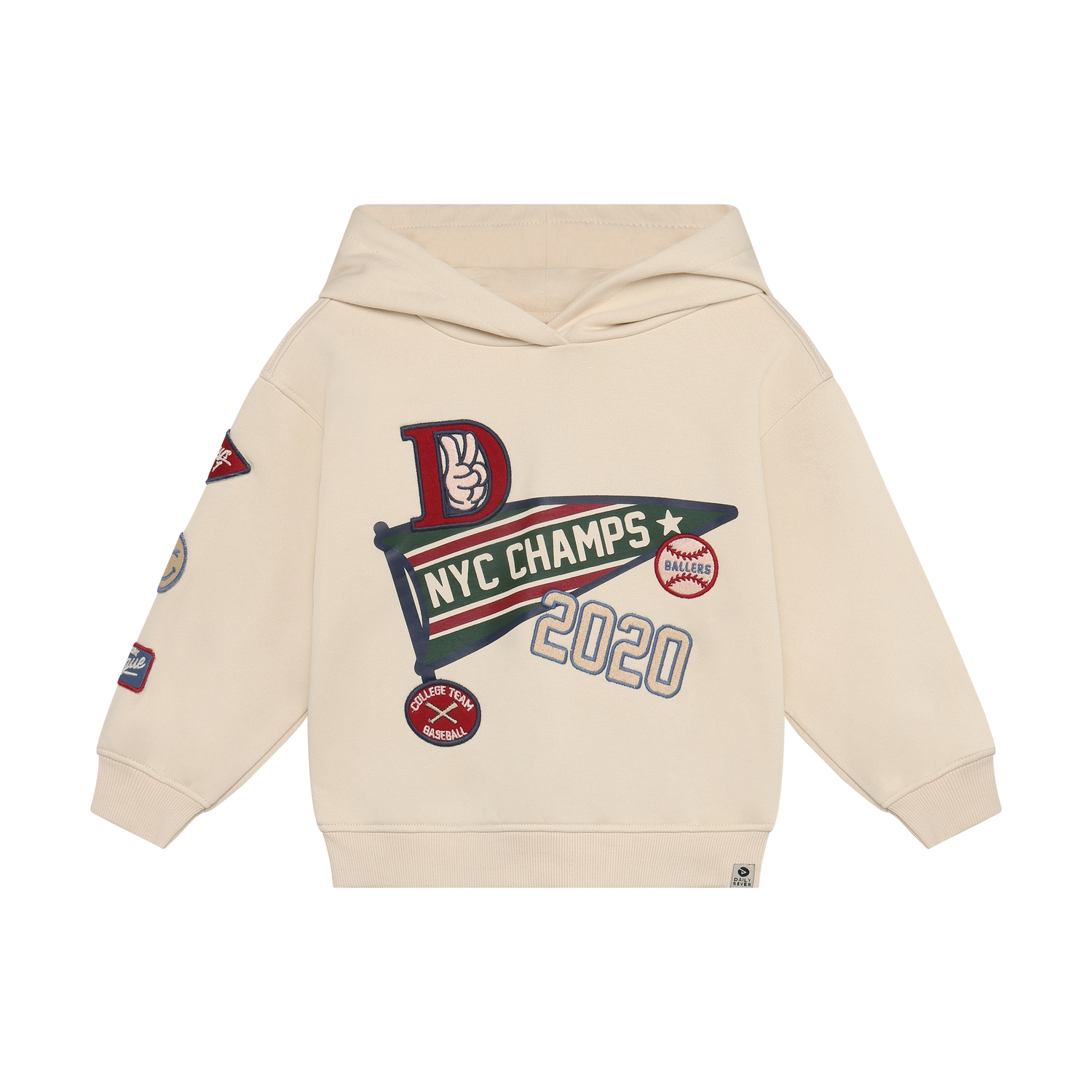 Oversized Hoodie Badges Sandshell