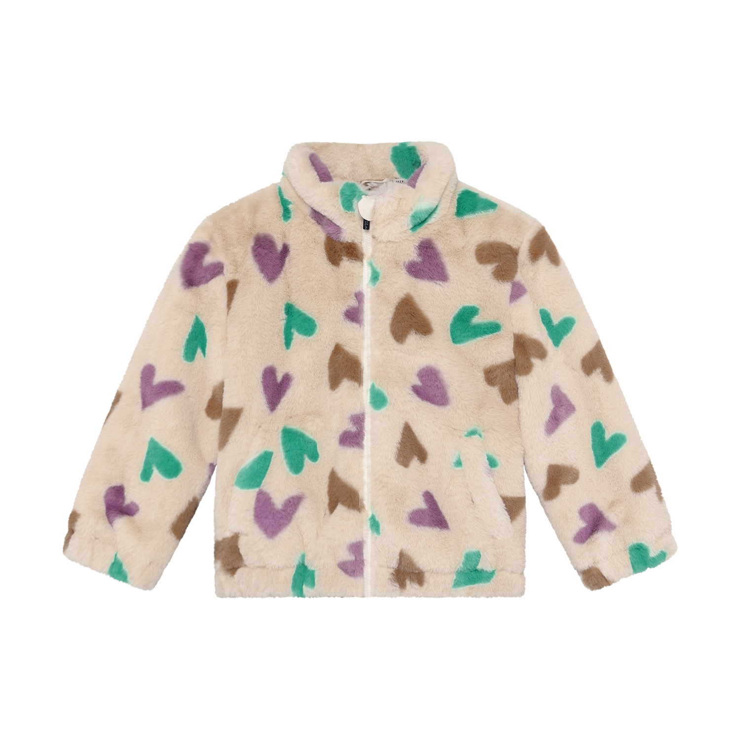 Teddy Jacket Hearts Sandshell