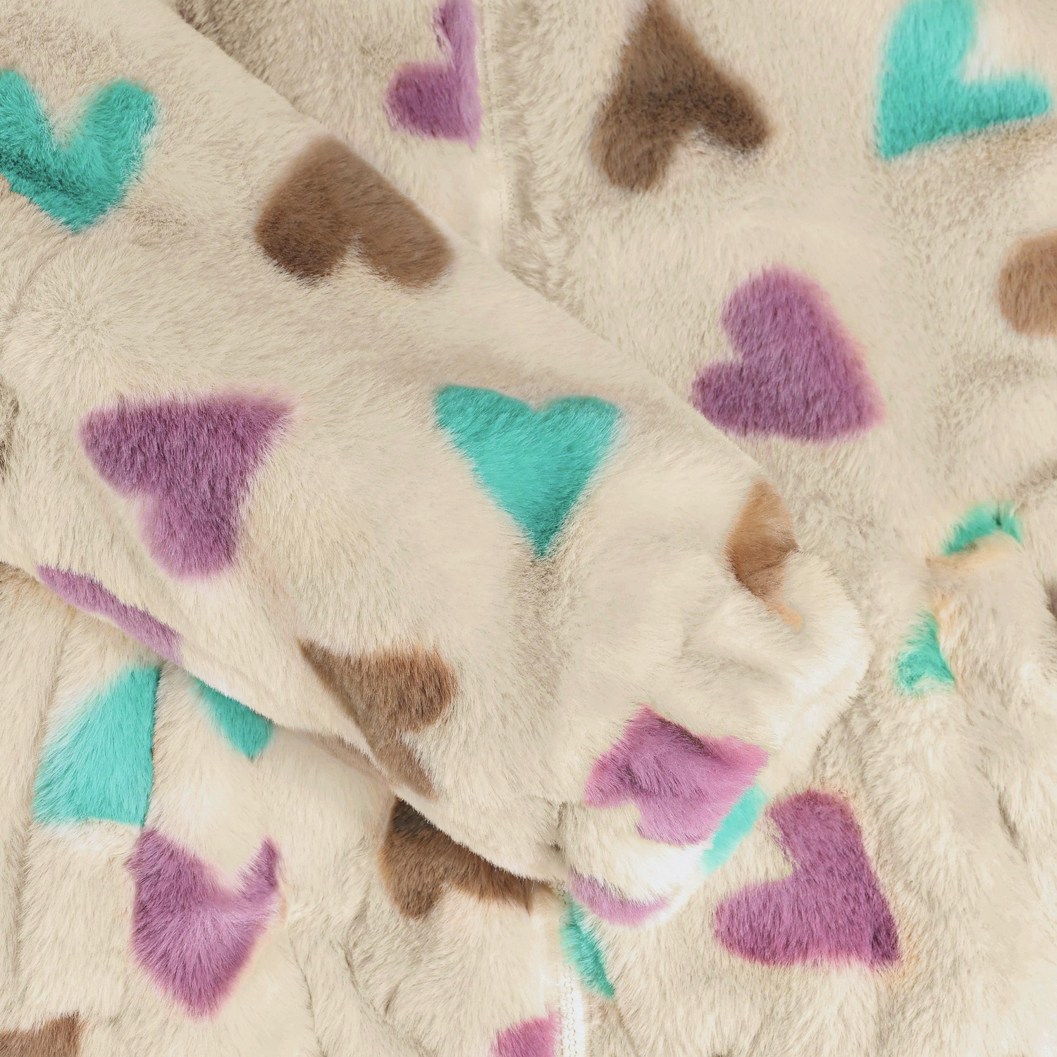 Teddy Jacket Hearts Sandshell - 4