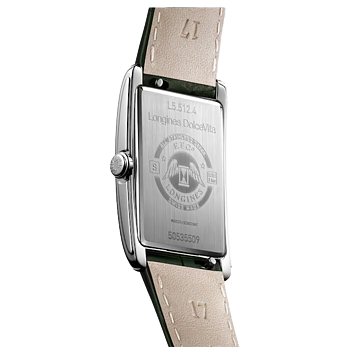 Longines DolceVita romerska siffror och grönt alligatorband 23,30 X 37,00 baksida