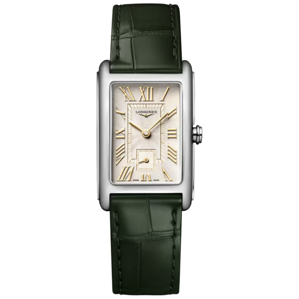 L5.512.4.08.2 Longines DolceVita romerska siffror och grönt alligatorband 23,30 X 37,00
