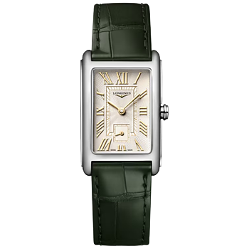 Longines DolceVita romerska siffror och grönt alligatorband 23,30 X 37,00
