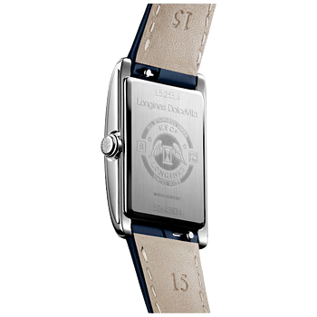 Longines DolceVita romerska siffror och blå alligatorband 20,80 X 32,00 baksida