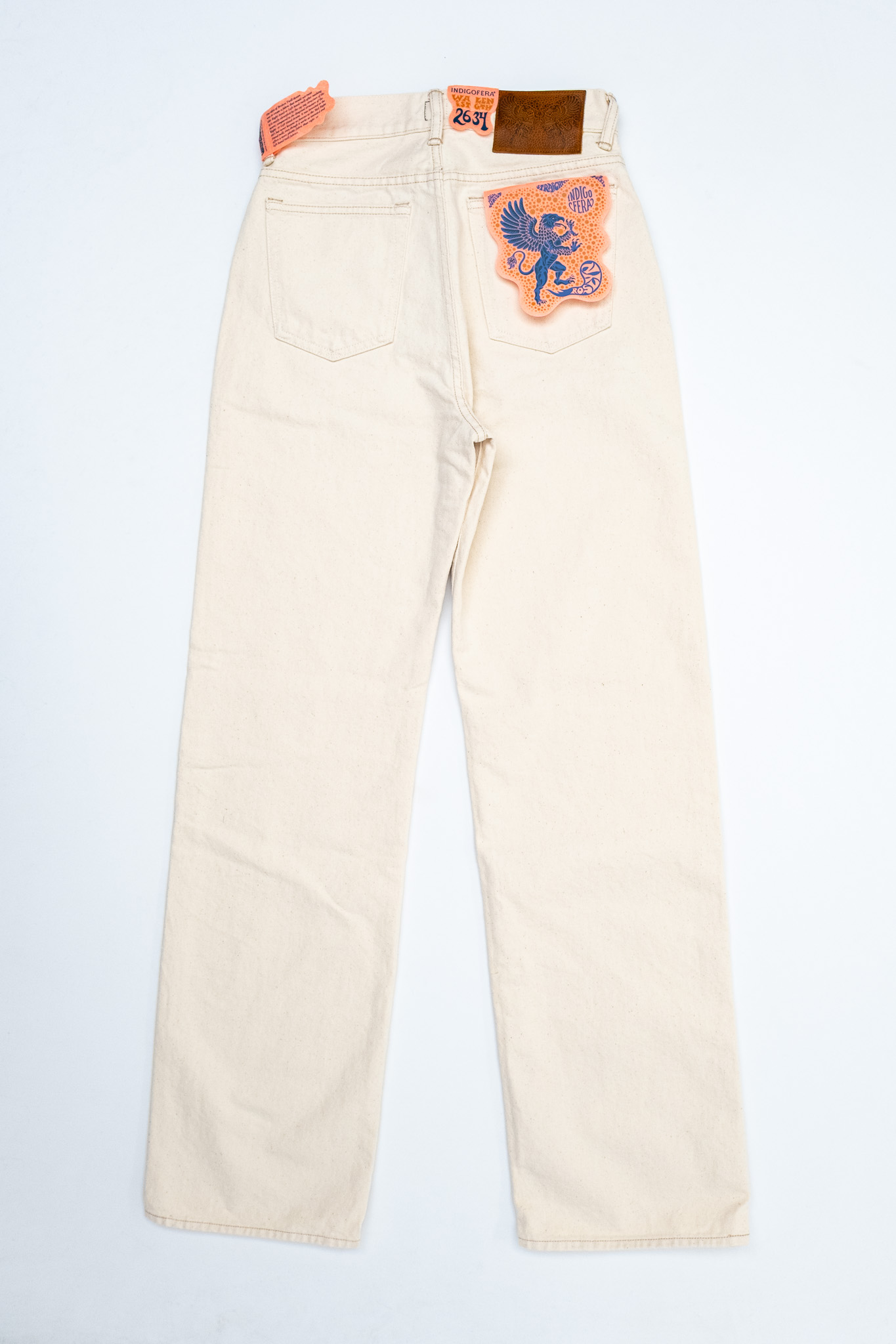 Indigofera - Women's Jeans Roslyn Uneven Broken Twill Ecru Rinsed 14oz - 3