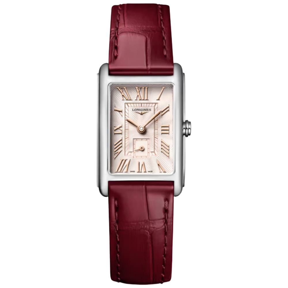 L5.255.4.28.2 Longines DolceVita romerska siffror och rött alligatorband 20,80 X 32,00