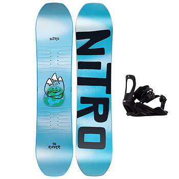Nitro Snowboardpaket - Ripper Kids 96 + Charger Micro Ultra Black XS