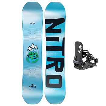 Nitro Snowboardpaket - Ripper Kids 121 + Charger Mini Ultra Black S