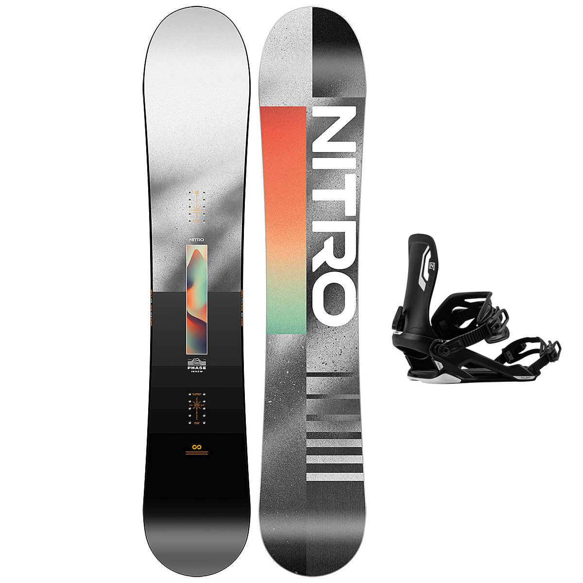 Nitro Snowboardpaket - Phase 155 + Talent Ultra Black M
