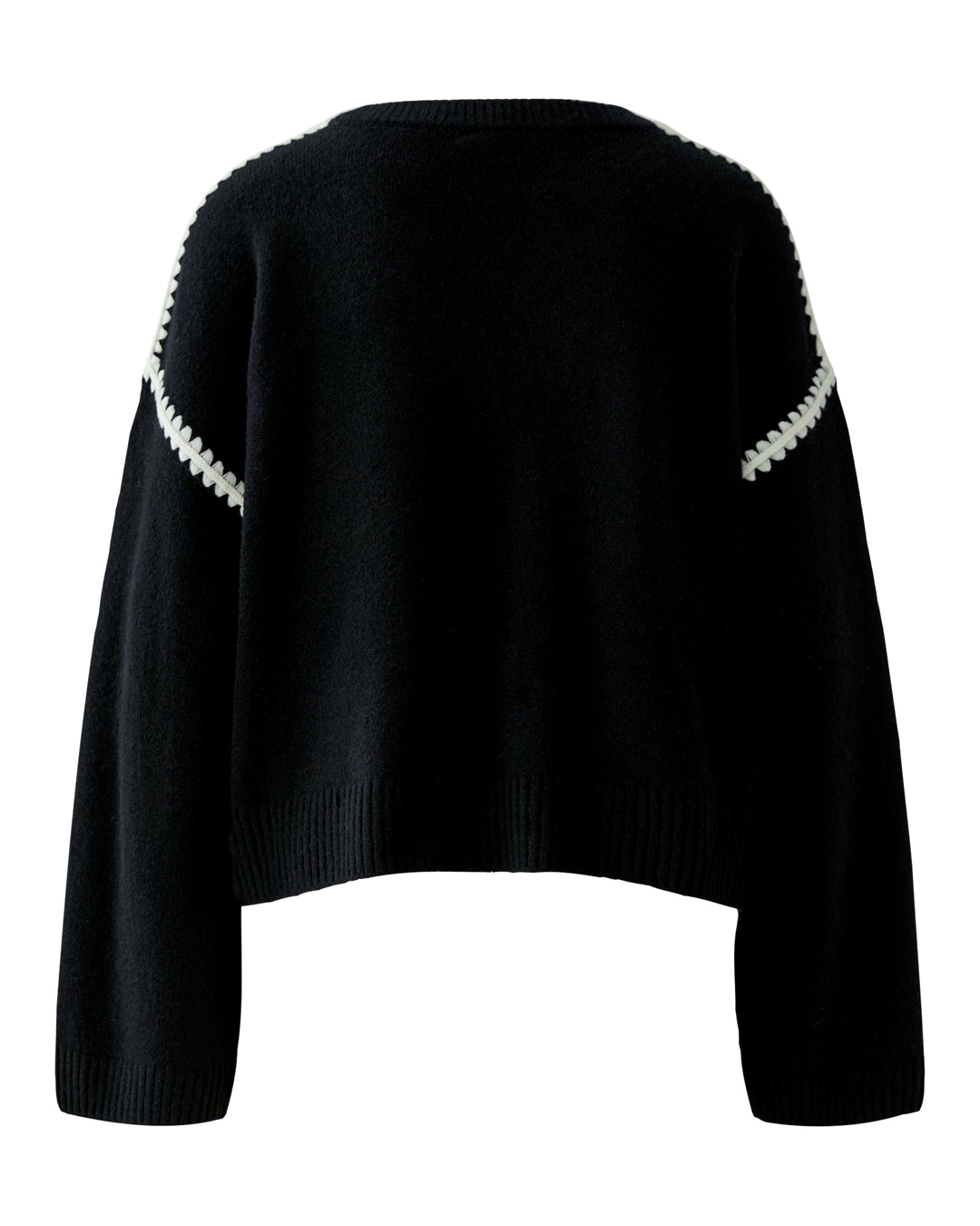 Jumper svart med ljusa sömmar i axel & sida - 6