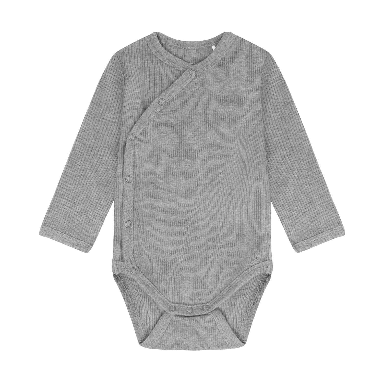 Wrap Body LS Melange Rib Flint Gray Melange
