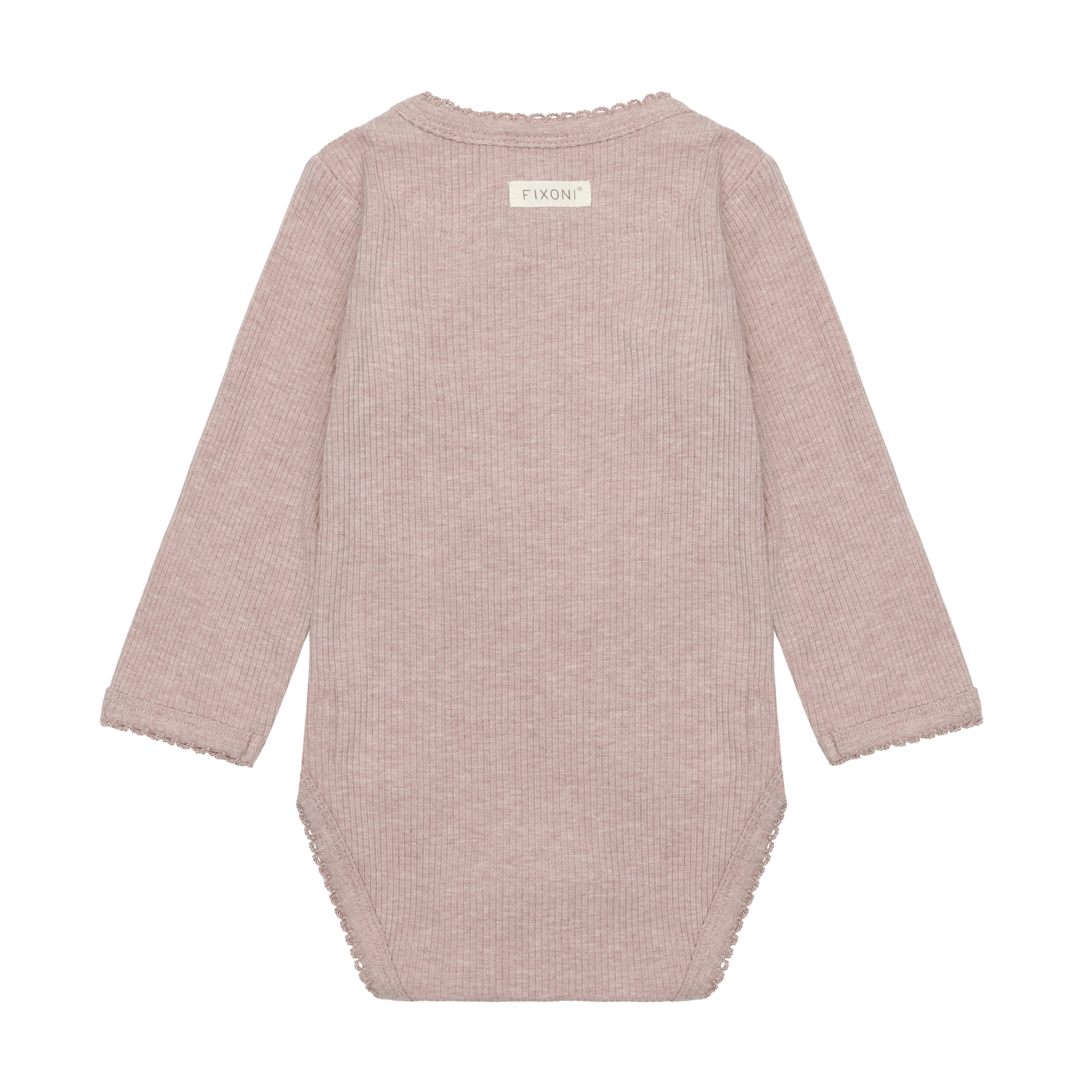 Wrap Body LS Melange Rib Pale Mauve Melange - 2