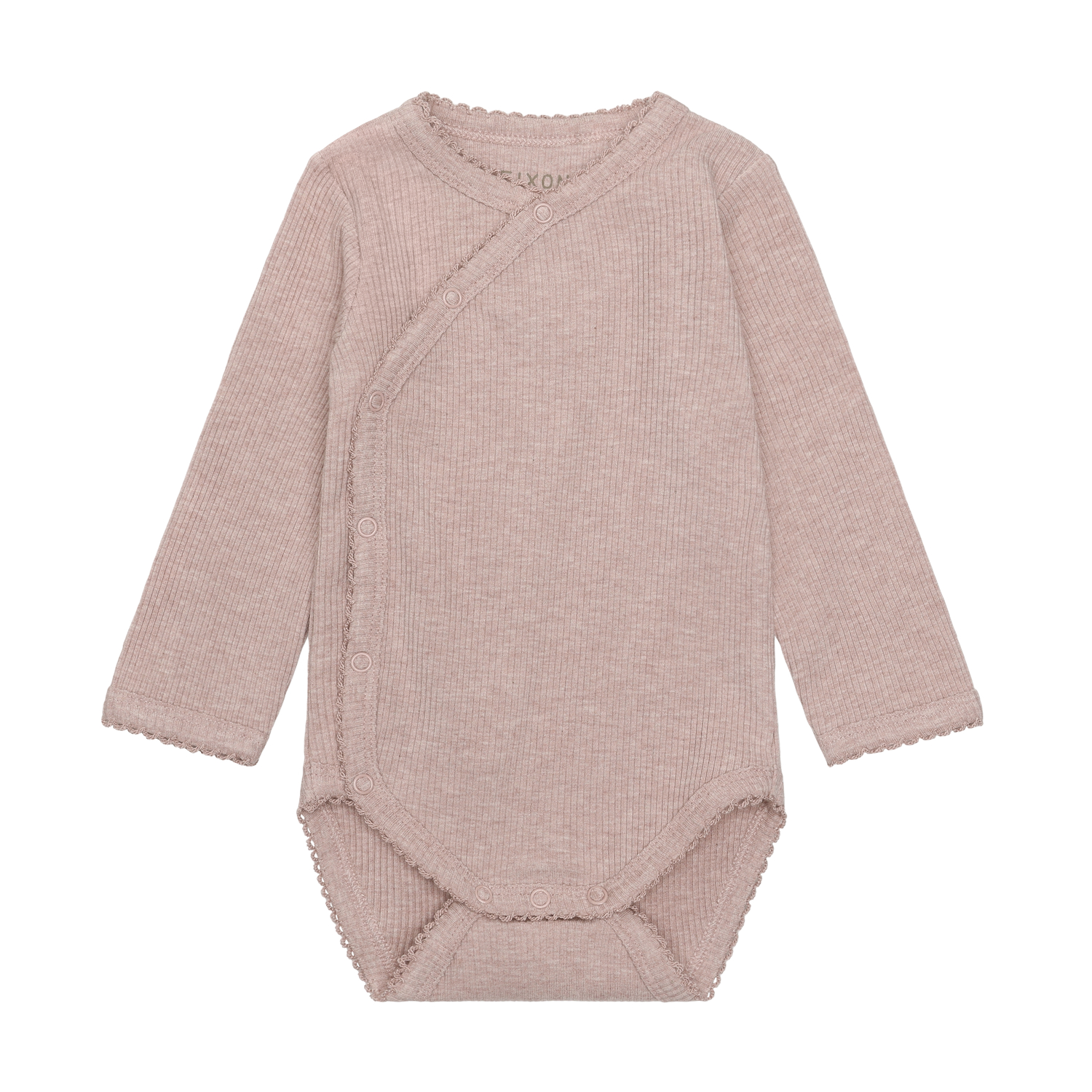 Wrap Body LS Melange Rib Pale Mauve Melange