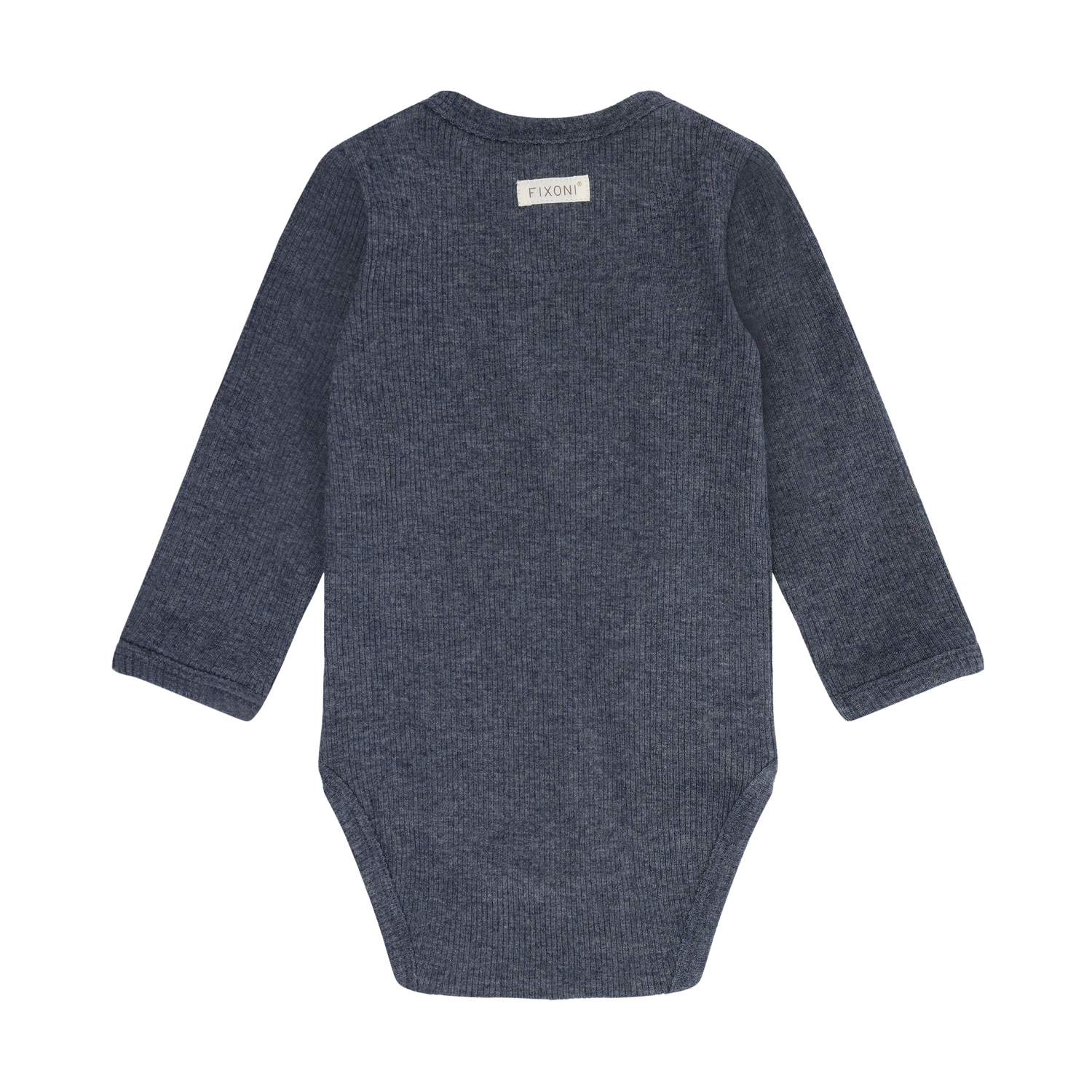 Wrap Body LS Melange Rib Vintage Indigo Melange - 2