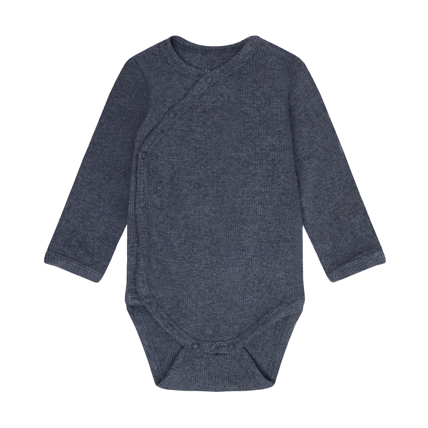 Wrap Body LS Melange Rib Vintage Indigo Melange