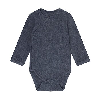 Wrap Body LS Melange Rib Vintage Indigo Melange