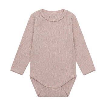 Body LS Melange Rib Pale Mauve Melange