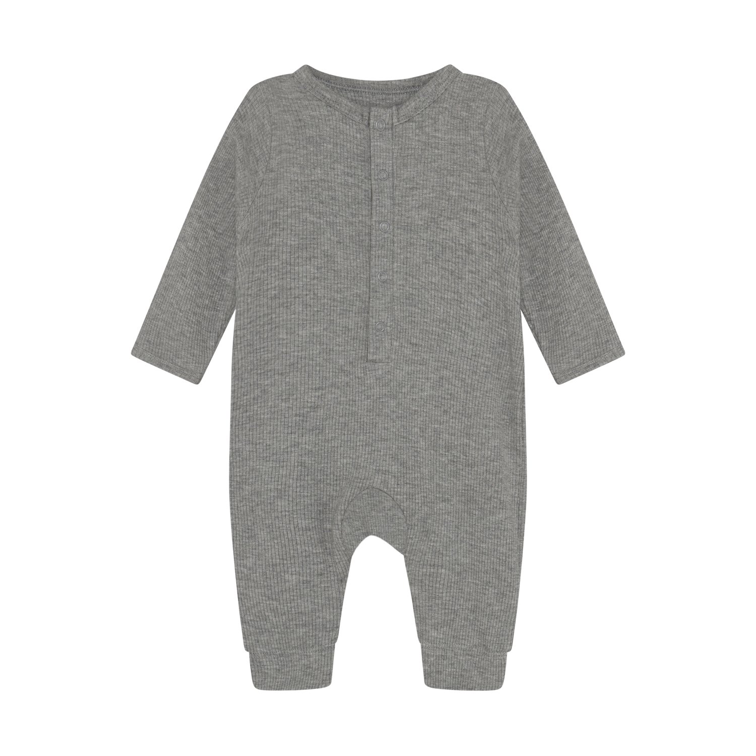 Romper LS Melange Rib Flint Gray Melange