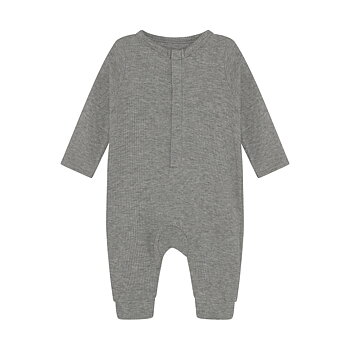 Romper LS Melange Rib Flint Gray Melange