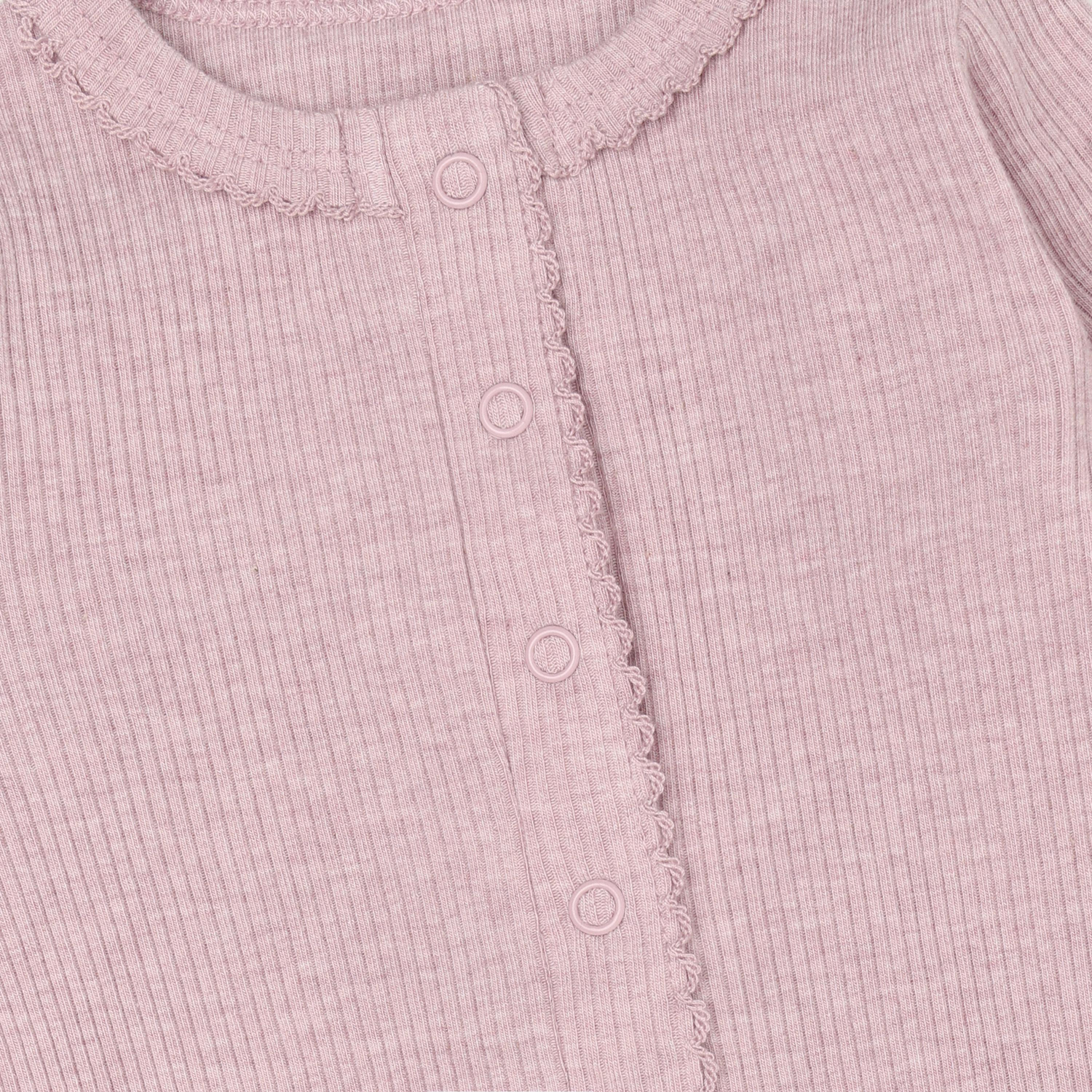 Romper LS Melange Rib Pale Mauve Melange - 3