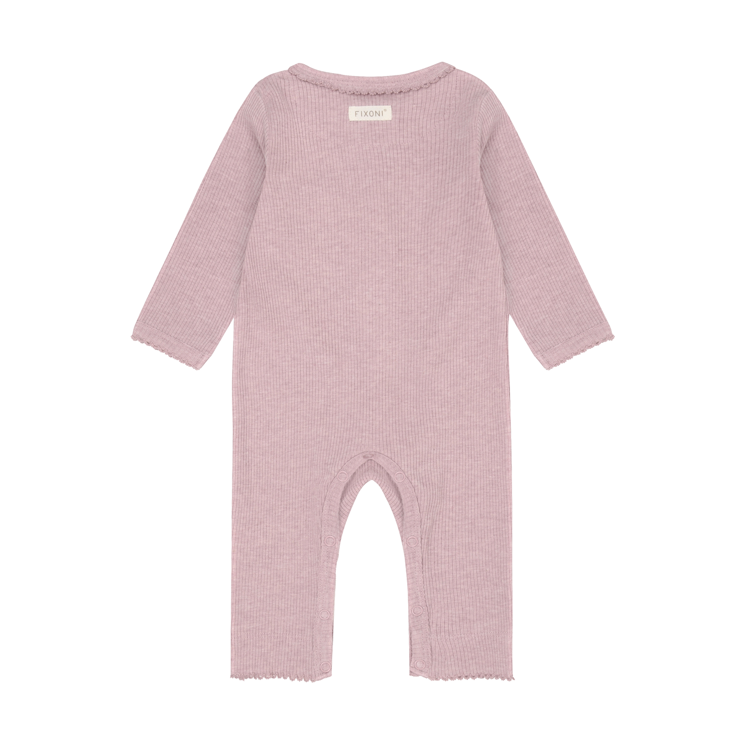 Romper LS Melange Rib Pale Mauve Melange - 2