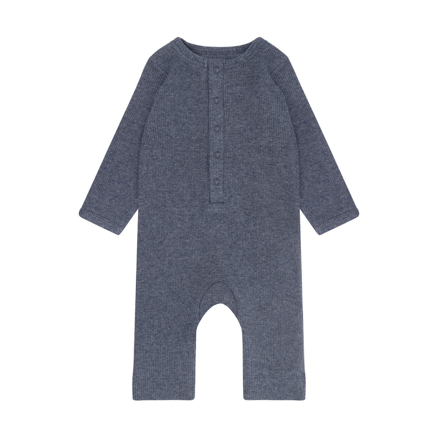 Romper LS Melange Rib Vintage Indigo Melange