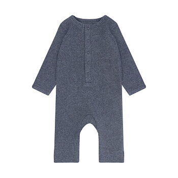 Romper LS Melange Rib Vintage Indigo Melange