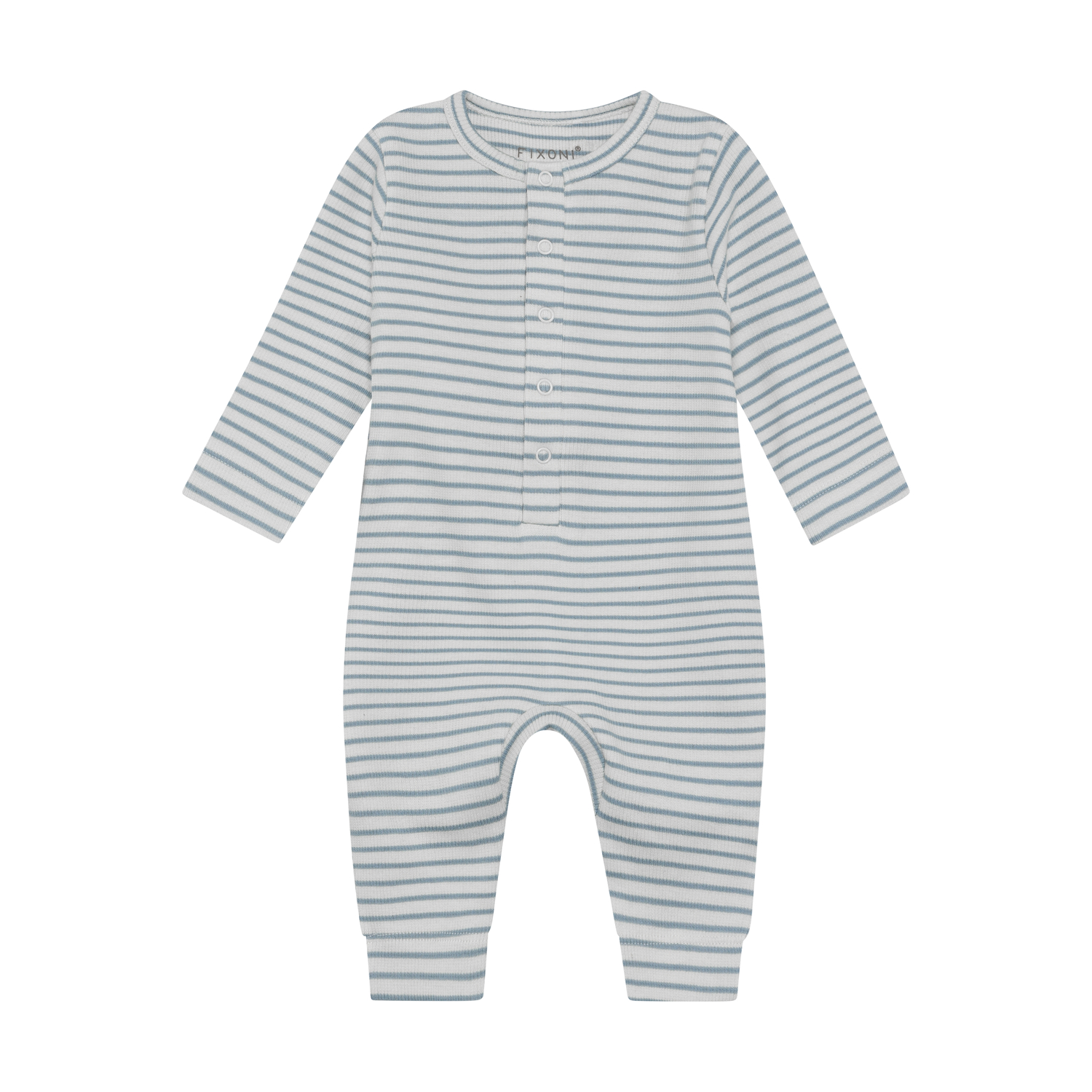 Romper LS Rib Dusty Blue
