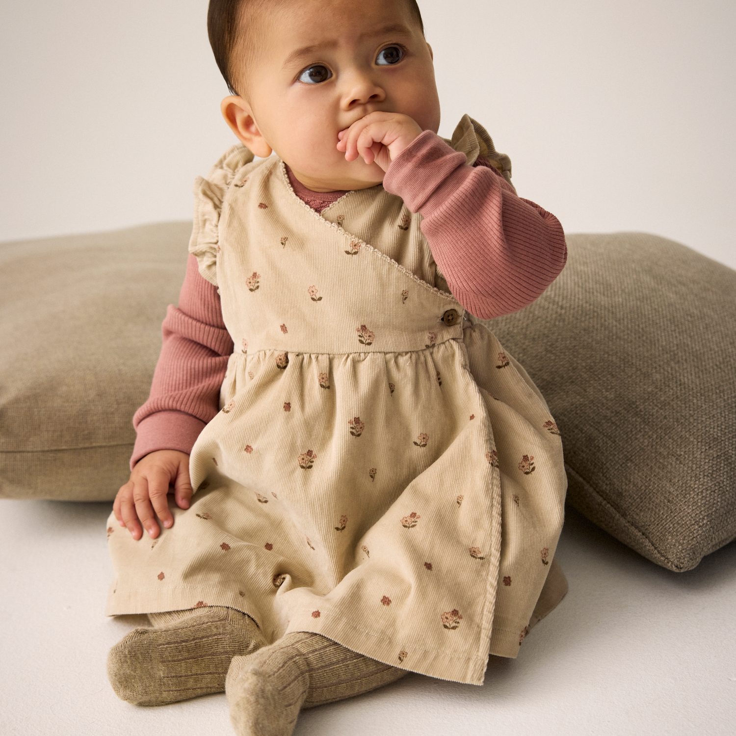 Dress SS AOP Cord. w. Lining Feather Gray - 4