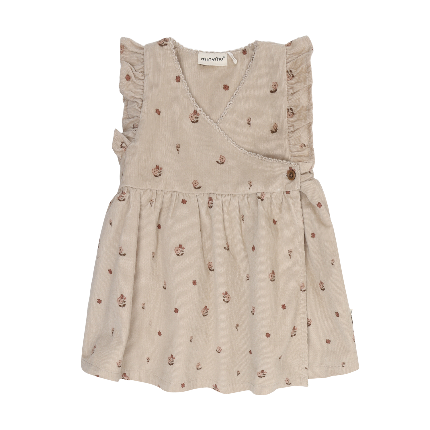 Dress SS AOP Cord. w. Lining Feather Gray