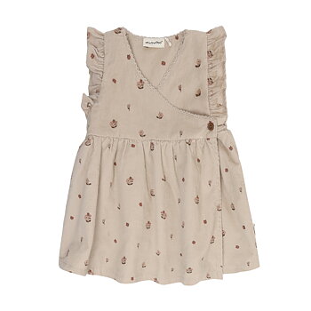 Dress SS AOP Cord. w. Lining Feather Gray