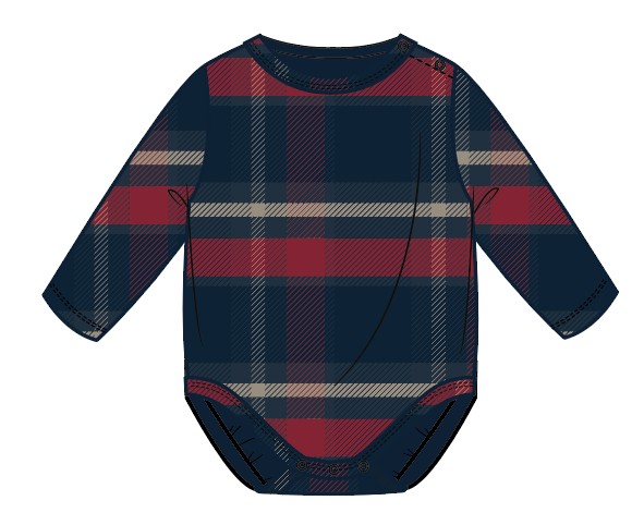 TNSBHoliday Tartan LS Body Navy Blazer Check